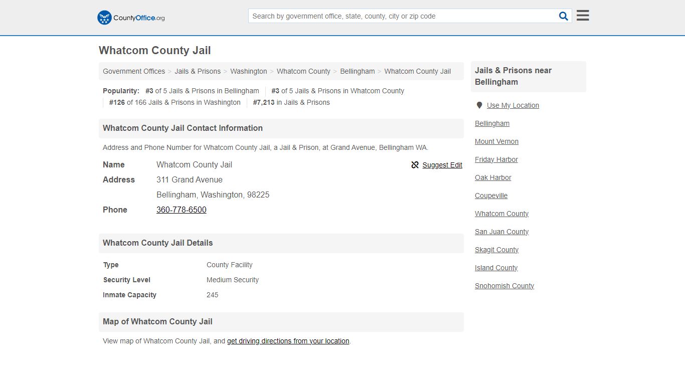 Whatcom County Jail - Bellingham, WA (Address and Phone)